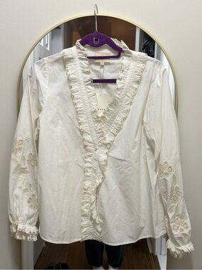 NWT Sézane white button blouse Chemise Kelly FR 38, UK 10, US 6 (small / medium)